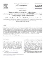 DSpace at VNU: Determination of bisphenol A (BPA) by gas chromatography-mass spectrometry and H-1 NMR spectroscopy during curing of epoxy-amine resins