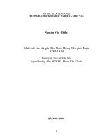 DSpace at VNU: Khảo sát các tác gia Hán Nôm Hưng Yên giai đoạn 1884-1919