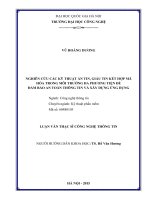 DSpace at VNU: Nghiên cứu các kỹ thuật ẩn tin, giấu tin kết hợp mã hóa trong môi trường đa phương tiện để đảm bảo an toàn thông tin và xây dựng ứng dụng