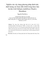 DSpace at VNU: Nghiên cứu xây dựng phương pháp định tính, định lượng các hoạt chất chính trong dược liệu hà thủ ô đỏ Fallopia multiflora (Thunb.) Haraldson
