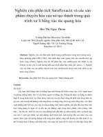 DSpace at VNU: Nghiên cứu phân tích Sarafloxacin và các sản phẩm chuyển hóa của nó tạo thành trong quá trình xử lí bằng xúc tác quang hóa