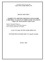 DSpace at VNU: Nghiên cứu phương pháp Balance score card phục vụ quản lý chiến lược ứng dụng cho các ngân hàng Việt Nam