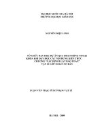 DSpace at VNU: Tổ chức dạy học dự án qua hoạt động ngoại khóa khi dạy các nội dung kiến thức chương 