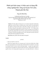 DSpace at VNU: Đánh giá hiện trạng và hiệu quả sử dụng đất nông nghiệp bền vững tại huyện Từ Liêm, Thành phố Hà Nội