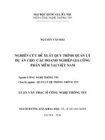 DSpace at VNU: Nghiên cứu đề xuất quy trình quản lý dự án cho các doanh nghiệp gia công phần mềm tại Việt Nam