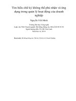 DSpace at VNU: Tìm hiểu chữ ký không thể phủ nhận và ứng dụng trong quản lý hoạt động của doanh nghiệp