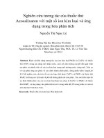DSpace at VNU: Nghiên cứu tương tác của thuốc thử Azocalixaren với một số ion kim loại và ứng dụng trong hóa phân tích