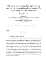 DSpace at VNU: Chất lượng cán bộ, công chức cấp huyện đáp ứng yêu cầu cải cách hành chính qua thực tiễn huyện Đông Sơn, tỉnh Thanh Hóa