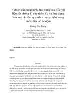 DSpace at VNU: Nghiên cư ́ u tô ̉ ng hơ ̣ p, đă ̣ c trưng câ ́ u tru ́ c vâ ̣ t liê ̣ u sét chống Ti cấy thêm Ce và ứng dụng làm xúc tác cho quá trình xử lý màu trong nước thải dệt nhuộm