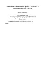 DSpace at VNU: Improve customer service quality - The case of Techcombank card service