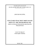 DSpace at VNU: Vốn xã hội với sự phát triển nguồn nhân lực trẻ thành phố Hà Nội (Nghiên cứu trường hợp Phường Đại Kim, Quận Hoàng Mai, thành phố Hà Nội)