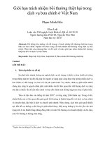 DSpace at VNU: Giới hạn trách nhiệm bồi thường thiệt hại trong dịch vụ bưu chính ở Việt Nam