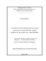 DSpace at VNU: Xây dựng các tiêu chí đánh giá chất lượng giảng dạy của giáo viên THCS áp dụng thí điểm tại thị xã Phcus Yên – tỉnh Vĩnh Phúc