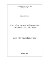DSpace at VNU: Hoạt động dịch vụ thẩm định giá theo pháp luật Việt Nam