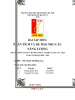 PHÂN TÍCH VÀ DỰ BÁO NHU CẦU ĐIỆN NĂNG CỦA VIỆT NAM GIAI ĐOẠN 2000 – 2020