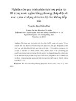 DSpace at VNU: Nghiên cứu quy trình phân tích hợp phần As III trong nước ngầm bằng phương pháp điện di mao quản sử dụng detector độ dẫn không tiếp xúc