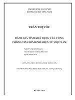 DSpace at VNU: Đánh giá tính khả dụng của cổng thông tin chính phủ điện tử Việt Nam