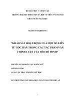 DSpace at VNU: Khảo sát hoạt động của một số liên từ gốc Hán trong các tác phẩm văn chính luận của Hồ Chí Minh