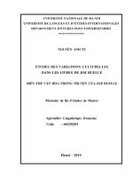 DSpace at VNU: ÉTUDES DES VARIATIONS CULTURELLES DANS LES LIVRES DE JOE RUELLE