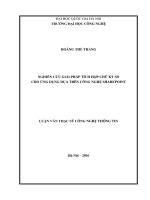 DSpace at VNU: Nghiên cứu giải pháp tích hợp chữ ký số cho ứng dụng dựa trên công nghệ SharePoint