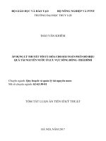 Áp dụng lý thuyết tối ưu hóa cho bài toán phân bổ hiệu quả tài nguyên nước ở lưu vực sông Hồng  Thái Bình. (tt)