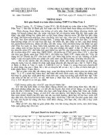 Thong bao ket qua thanh tra toan dien truong THPT Le Huu Trac I vao hai ngay 21 22 thang 2 nam 2011