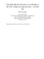 DSpace at VNU: Cảm biến điện hóa rắn trên cơ sở chất điện ly rắn YSZ và điện cực nhạy khí nano - oxit kim loại