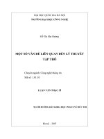 DSpace at VNU: Một số vấn đề liên quan đến lý thuyết tập thô