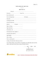 Mẫu số 1 đơn ứng cử - Mẫu ban hành kèm theo Hướng dẫn 04-HD TW mau so 1 don ung cu