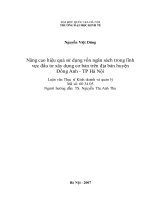 DSpace at VNU: Nâng cao hiệu quả sử dụng vốn ngân sách trong lĩnh vực đầu tư xây dựng cơ bản trên địa bàn huyện Đông Anh - TP Hà Nội
