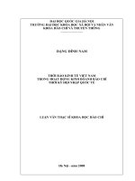 DSpace at VNU: Thời báo kinh tế Việt Nam trong hoạt động kinh doanh báo chí thời kỳ hội nhập quốc tế