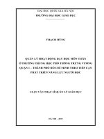 DSpace at VNU: Quản lý hoạt động dạy học môn toán ở Trường Trung học Phổ thông Trưng Vương Quận 1 - Thành phố Hồ Chí Minh theo tiếp cận phát triển ăng lực người học