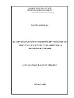 DSpace at VNU: Quản lý ứng dụng công nghệ thông tin trong dạy học ở trường THCS Ngô Tất Tố Quận Phú Nhuận thành phố Hồ Chí Minh