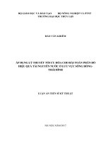 Áp dụng lý thuyết tối ưu hóa cho bài toán phân bổ hiệu quả tài nguyên nước ở lưu vực sông Hồng  Thái Bình. (LA tiến sĩ)