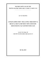 DSpace at VNU: Áp dụng hình thức trả lương theo đơn vị dịch vụ cho vị trí nhân viên chăm sóc khách hàng tại tập đoàn Hoa Sao