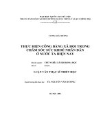 DSpace at VNU: THỰC HIỆN CÔNG BẰNG XÃ HỘI TRONG CHĂM SÓC SỨC KHOẺ NHÂN DÂN Ở NƯỚC TA HIỆN NAY