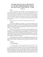 DSpace at VNU: TÍCH HỢP NỘI DUNG BẢO VỆ MÔI TRƯỜNG VÀ ỨNG PHÓ VỚI BIẾN ĐỔI KHÍ HẬU TRONG QUY HOẠCH PHÁT TRIỂN KINH TẾ - XÃ HỘI To Thuy Nga