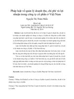 DSpace at VNU: Pháp luật về quản lý doanh thu, chi phí và lợi nhuận trong công ty cổ phần ở Việt Nam