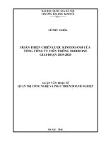 DSpace at VNU: Hoàn thiện chiến lược kinh doanh của Tổng công ty Viễn thông Mobifone giai đoạn 2015-2020