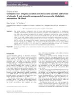 DSpace at VNU: Comparison of enzyme-assisted and ultrasound-assisted extraction of vitamin C and phenolic compounds from acerola (Malpighia emarginataDC.) fruit