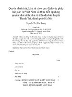 DSpace at VNU: Quyền khai sinh, khai tử theo quy định của pháp luật dân sự Việt Nam và thực tiễn áp dụng quyền khai sinh khai tử trên địa bàn huyện Thanh Trì, thành phố Hà Nội