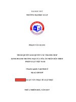 THẨM QUYỀN GIẢI QUYẾT CÁC TRANH CHẤP KINH DOANH THƢƠNG MẠI CỦA TÒA ÁN NHÂN DÂN THEO PHÁP LUẬT VIỆT NAM (LV THẠC SĨ)