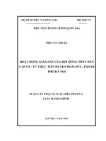 Hoạt động giám sát của Hội đồng nhân dân cấp xã  Từ thực tiễn huyện Hoài Đức thành phố Hà Nội (LV thạc sĩ)