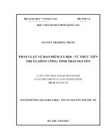 Pháp luật về bảo hiểm xã hội  từ thực tiễn thị xã Sông Công tỉnh Thái Nguyên (LV thạc sĩ)