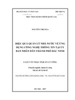 Hiệu quả quản lý nhà nước về ứng dụng công nghệ thông tin tại Ủy ban nhân dân thành phố Bắc Ninh (tt)