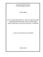 DSpace at VNU: Quản lý hoạt động kiểm tra - đánh giá trong dạy học theo định hướng phát triển năng lực học sinh ở Trường trung học cơ sở Nguyễn Bá Ngọc - Hải Phòng