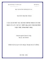 Cải cách thủ tục hành chính theo cơ chế một cửa ở cấp xã trên địa bàn thành phố Việt Trì, tỉnh Phú Thọ (tt)