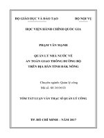 Quản lý nhà nước về an toàn giao thông đường bộ trên địa bàn tỉnh Đắk Nông (tt)