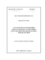 CẢI CÁCH THỦ TỤC HÀNH CHÍNH THEO CƠ CHẾ MỘT CỬA LIÊN THÔNG TẠI ỦY BAN NHÂN DÂN HUYỆN LỆ THỦY, TỈNH QUẢNG BÌNH (LV thạc sĩ)