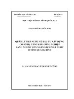 QUẢN LÝ NHÀ NƯỚC VỀ ĐẦU TƯ XÂY DỰNG CƠ SỞ HẠ TẦNG KHU CÔNG NGHIỆP BẰNG NGUỒN VỐN NGÂN SÁCH NHÀ NƯỚC Ở TỈNH QUẢNG BÌNH (LV thạc sĩ)